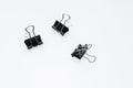 Binder clips for paper on white background Royalty Free Stock Photo