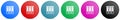 Binder, folder, document, file vector icons, set of circle gradient buttons in 6 colors options for webdesign and mobile Royalty Free Stock Photo