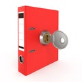 Binder folder locked with key Royalty Free Stock Photo