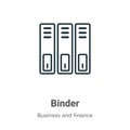 Binder outline vector icon. Thin line black binder icon, flat vector simple element illustration from editable business and Royalty Free Stock Photo