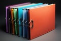 binder ring with identical color file folders Royalty Free Stock Photo