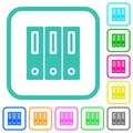 Binders solid vivid colored flat icons