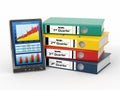 Binders and tablet pc with graph