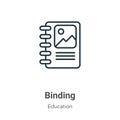 Binding outline vector icon. Thin line black binding icon, flat vector simple element illustration from editable education concept