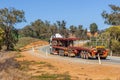 BINDOON, AUSTRALIA - Sep 15, 2012: Trucks returning to Perth after delivering goods and supplies to the iron ore mines in the