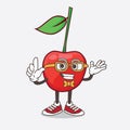 Bing Cherry cartoon mascot character in geek style