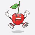 Bing Cherry cartoon mascot character with shocking gesture