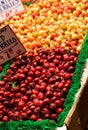 Bing and Ranier Cherries in a Market Royalty Free Stock Photo