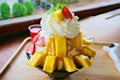 Bing su: Korean shaved ice dessert with sweet toppings