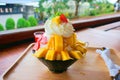 Bing su: Korean shaved ice dessert with sweet toppings