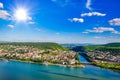 Bingen am Rhein and Rhine river, Rheinland-Pfalz, Germany Royalty Free Stock Photo