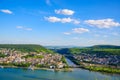 Bingen am Rhein and Rhine river, Rheinland-Pfalz, Germany Royalty Free Stock Photo