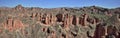 Binggou Danxia landform at Zhangye Danxia national geo park in Gansu province in China. Royalty Free Stock Photo