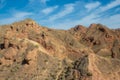 Binggou Danxia landform at Zhangye Danxia national geo park in Gansu province in China on a sunny day Royalty Free Stock Photo