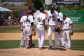 Binghamton Mets conference on the mound Royalty Free Stock Photo