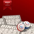 Bingo Background with Balls and Cards. Vector Illustration.