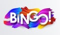 Bingo, background of colorful brushstrokes of oil or acrylic paint