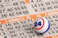 Bingo Ball on Orange Card Royalty Free Stock Photo