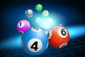 Bingo Balls on a Blue Background. Vector illustration