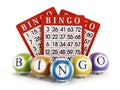 Bingo balls and cards Royalty Free Stock Photo