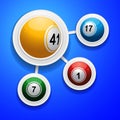 Bingo balls on frames over blue background Royalty Free Stock Photo