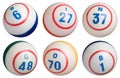 6 Bingo Balls Royalty Free Stock Photo