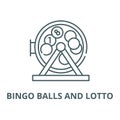 Bingo balls and lotto vector line icon, linear concept, outline sign, symbol Royalty Free Stock Photo