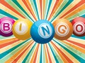 Bingo balls on retro starburst