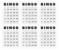Bingo card random numbers template