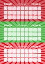 Bingo cards with red and green glowing backgrounds Royalty Free Stock Photo