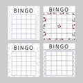 Bingo cards for sea trips with place for numbers