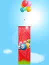 Bingo flying banner and balloons Royalty Free Stock Photo