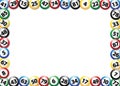 Bingo balls frame, vector illustration Royalty Free Stock Photo