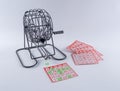 Bingo Game of Chance Cage and Cards Royalty Free Stock Photo