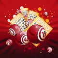 Bingo or lottery balls and cards Royalty Free Stock Photo