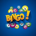 Bingo lottery balls and bingo cards concept Royalty Free Stock Photo