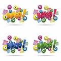 Bingo lottery balls and bingo cards concept Royalty Free Stock Photo