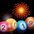 Bingo lottery balls 2019 and fireworks
