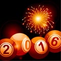 Bingo lottery balls 2016 and fireworks
