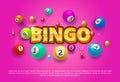 Bingo lottery banner. Colored Bingo Balls number falling luck big win concept banner casino. Vector stock illustration