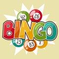 Bingo or lottery retro game illustration