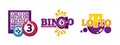 Bingo and lotto, gambling and playing games vector