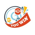 Bingo lotto win lottery lucky numbers vector icon
