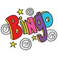 Bingo message with numbers and stars