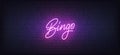 Bingo neon sign. Glowing neon lettering Bingo template Royalty Free Stock Photo