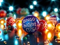 Bingo Night And Icons With Letters And Balls, A Group Of Colorful Balls