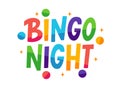 BINGO NIGHT logo with lottery balls and stars. Bingo game. Vector illustration lucky quote. Fortune text Royalty Free Stock Photo