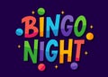 BINGO NIGHT logo with lottery balls and stars. Bingo game. Vector illustration lucky quote. Fortune text Royalty Free Stock Photo