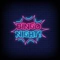 Bingo Night Neon Signs Style Text Vector