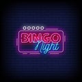 Bingo Night Neon Signs Style Text Vector